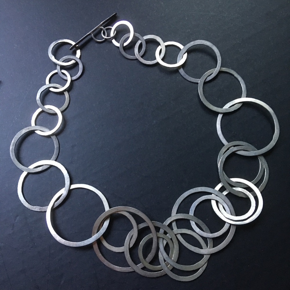 2pc Sterling silver link necklace & bracelet set - Picture 8 of 10